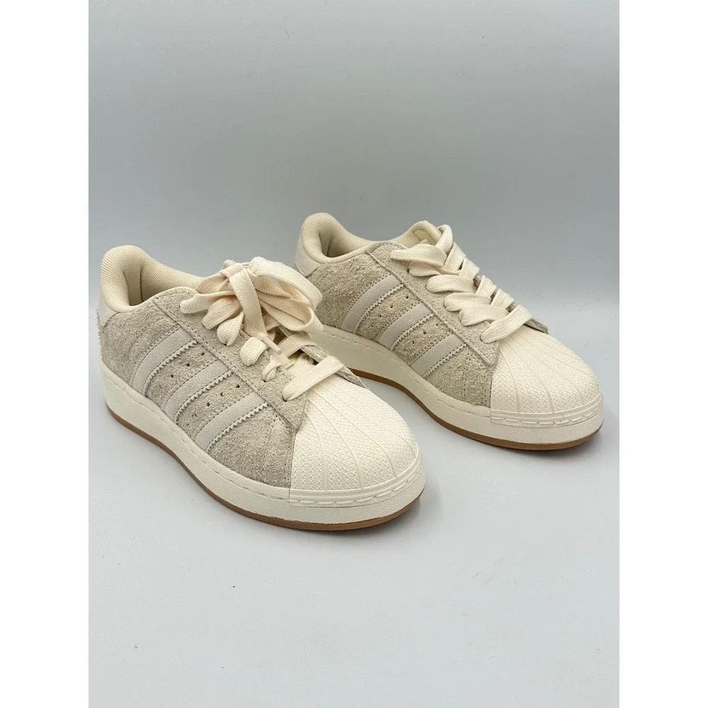 Adidas Superstar XLG W‎ Cream Suede Platform Sneakers Y2K Luxe Sz Women 6 NIB